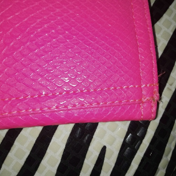 BCBGeneration Hot Pink Snake Print Clutch - Picture 7 of 8